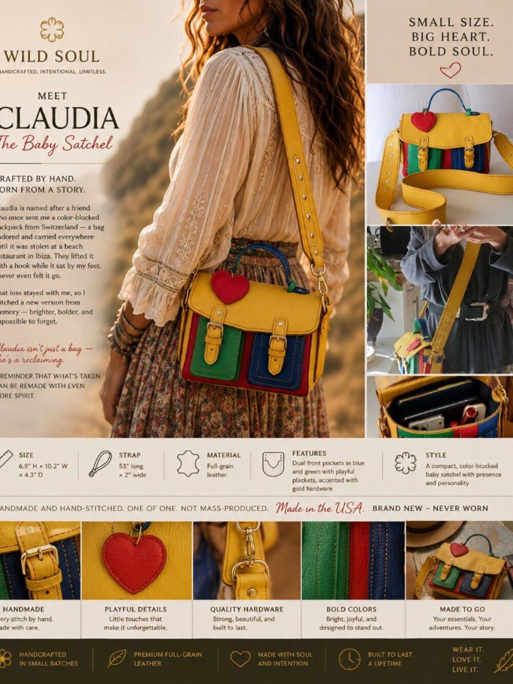 👜 Women - Bags - Crossbody bags - Handmade - 100% full grain leather